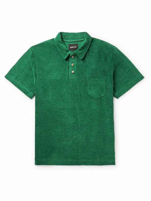 Photo: Howlin' - Mr Fantasy Cotton-Blend Terry Polo Shirt - Green
