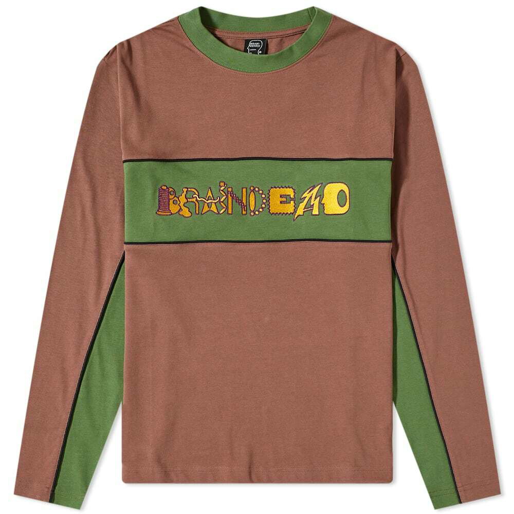 Photo: Brain Dead Men's Connections Football T-Shirt in Brown Multi
