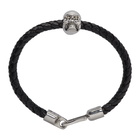 Alexander McQueen Black Leather Skull Bracelet