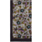 Dries Van Noten Purple & Green Printed Satin Scarf