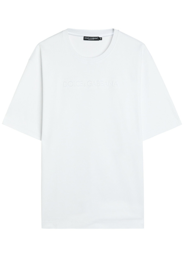 Photo: Dolce & Gabbana Logo-embossed Cotton T-shirt White