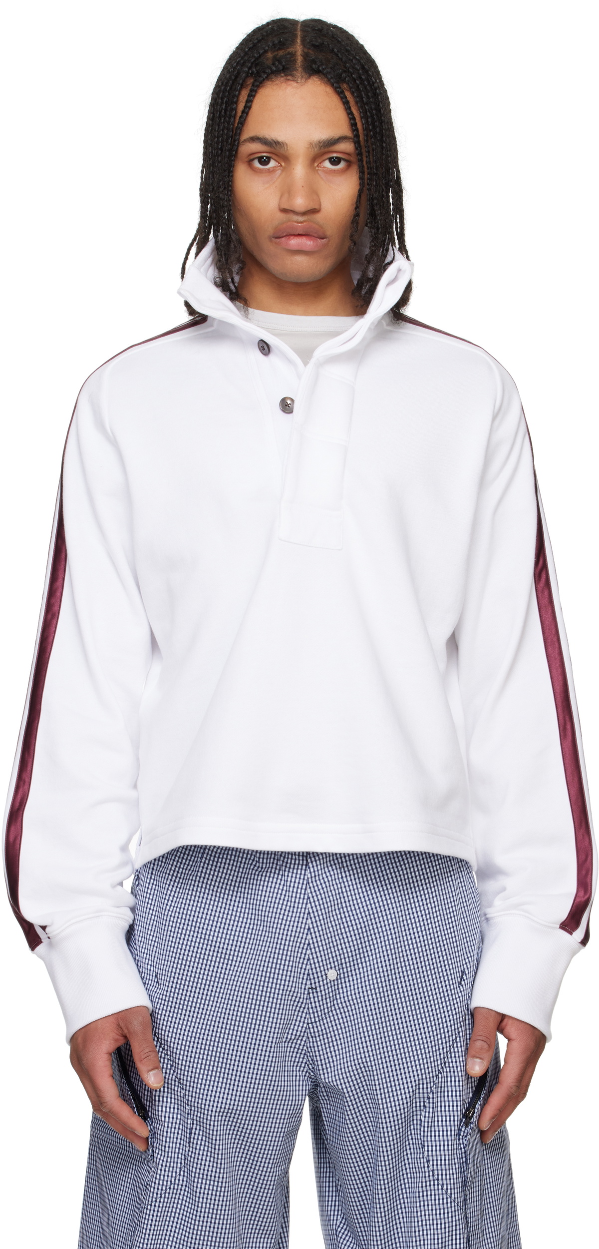 Raimundo Langlois White Henley Sweatshirt