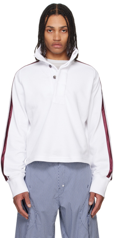 Photo: Raimundo Langlois White Henley Sweatshirt