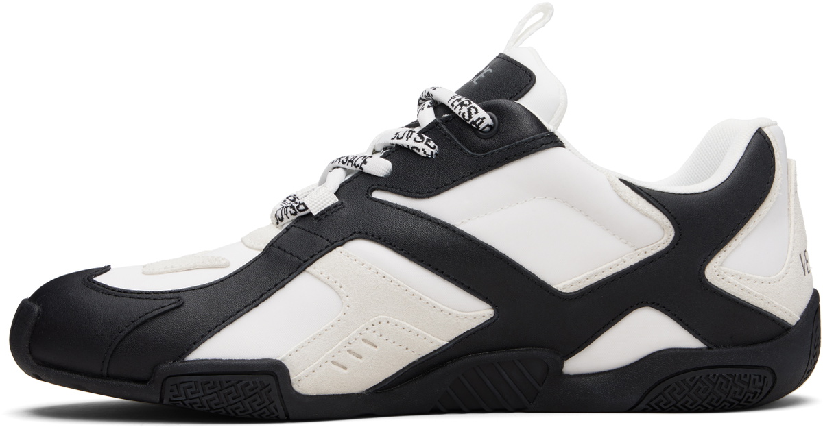 Versace Black & White Galaxia Leather Sneakers