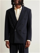 The Row - Marri Double-Breasted Woven Blazer - Blue