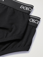 DOLCE & GABBANA - Two-Pack Stretch-Cotton Briefs - Black - 3