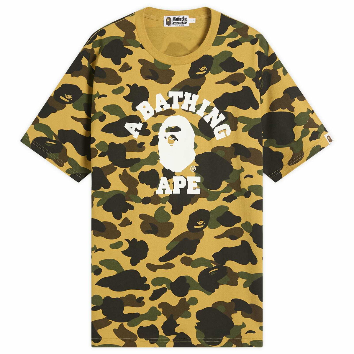 A Bathing Ape Men's 1St Camo College T-Shirt in Yellow