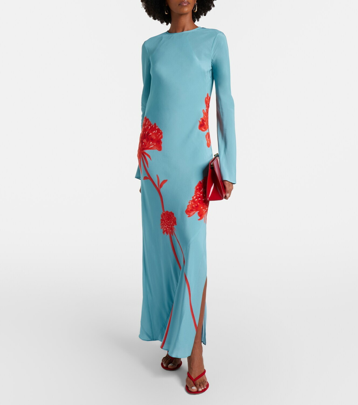 SIR Amelie floral silk crêpe de chine maxi dress