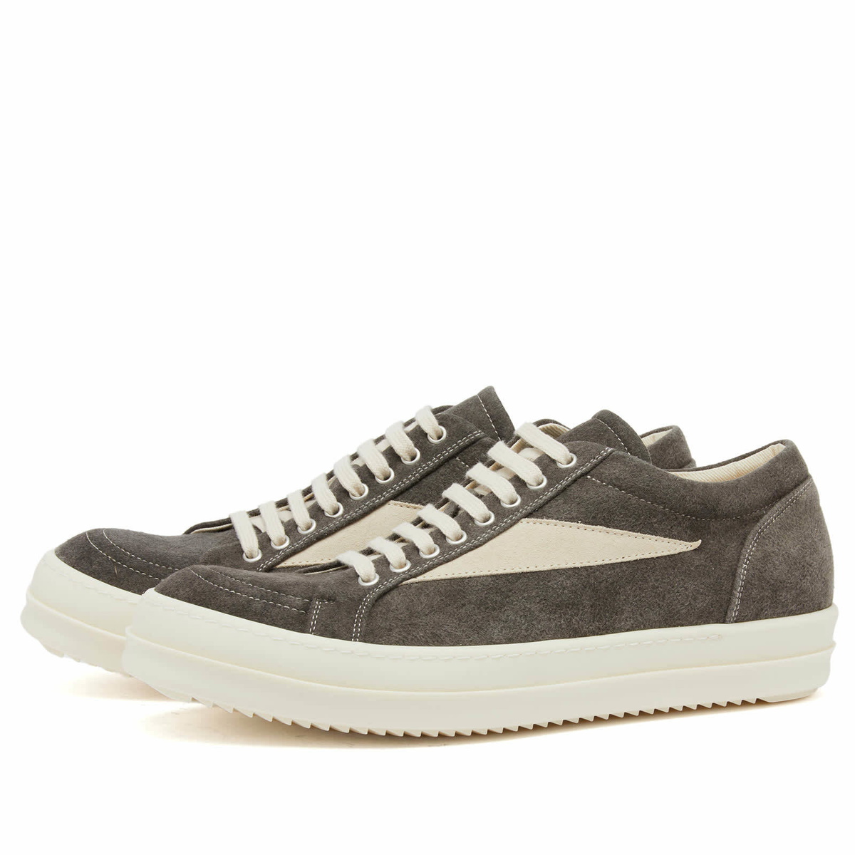スニーカー DRKSHDW | HIGH VINTAGE SNEAKERS DUST COTTON MOLESKIN Rick Owens DRKSHDW Men's Moleskin Vintage Sneakers in Dust