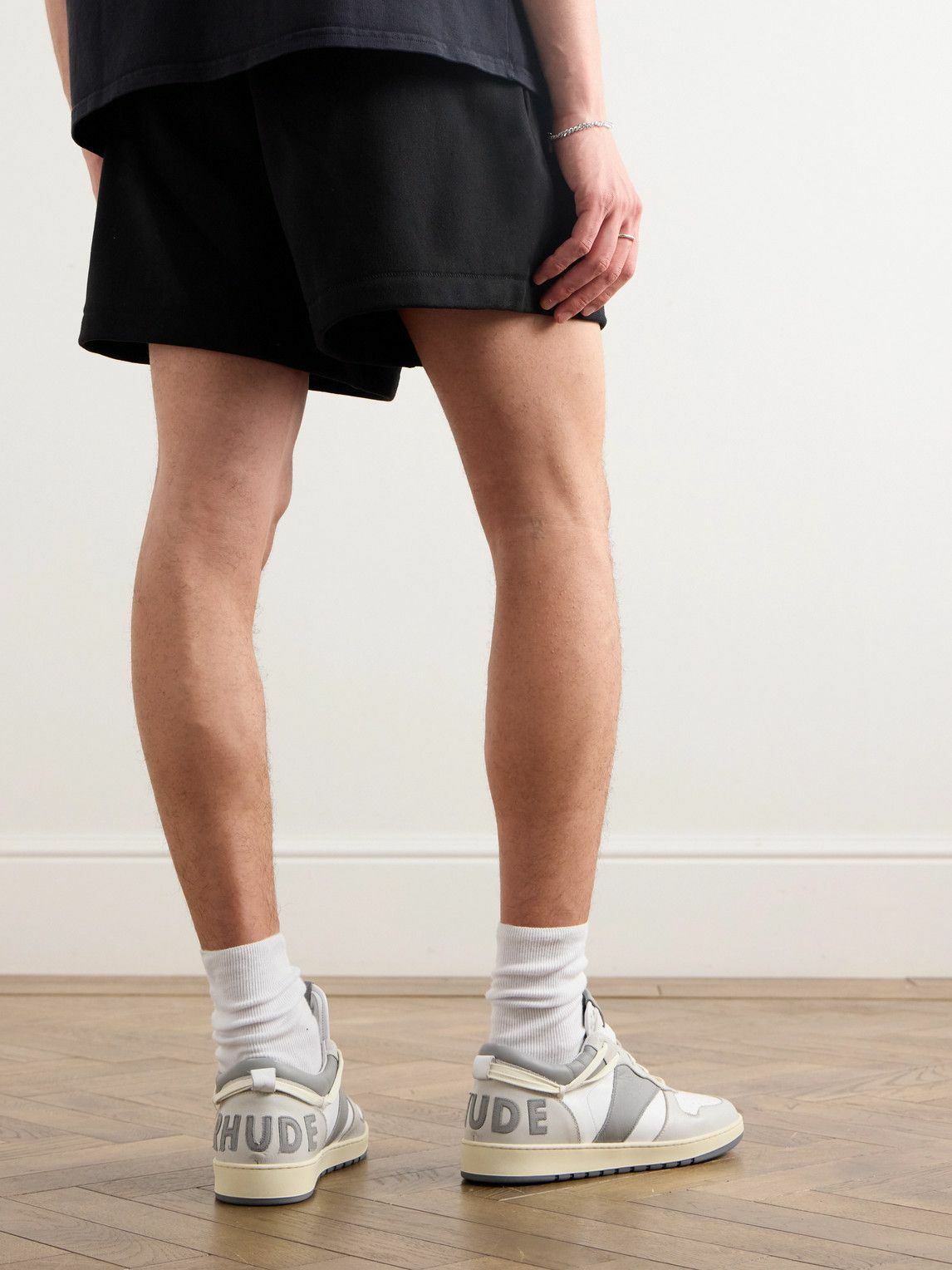 Rhude - Rhecess Colour-Block Distressed Leather Sneakers - White
