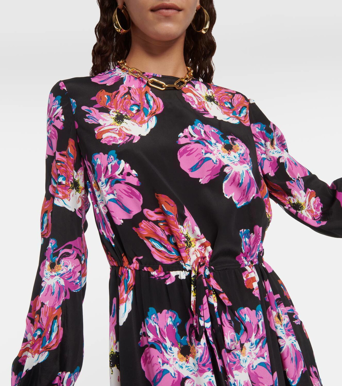 knee length dresses for ladies Diane von Furstenberg Tiered Maxi Dress Nea Garden Print Cotton-Silk S   Celebrity Owned