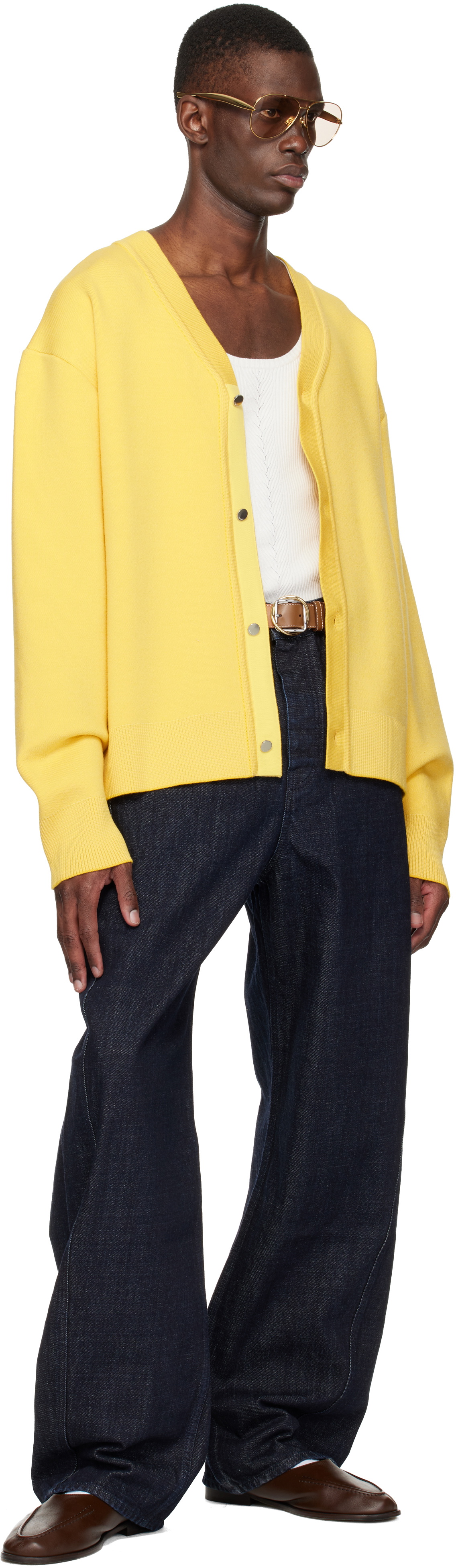 JACQUEMUS Yellow 'The Doppio' Cardigan