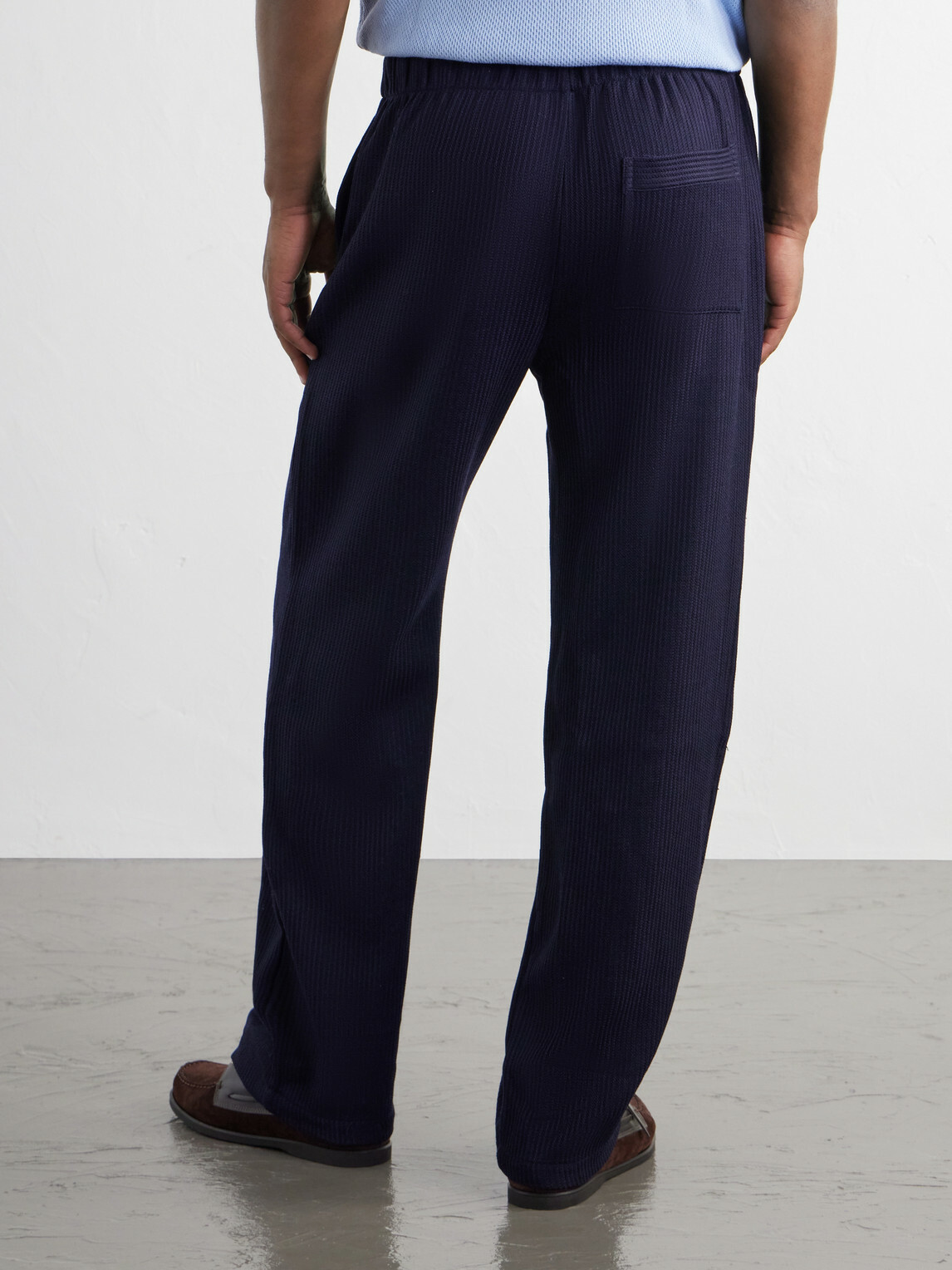 Frescobol Carioca - Luan Straight-Leg Wool Drawstring Trousers - Blue