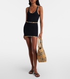 Burberry Burberry Check Large raffia tote bag