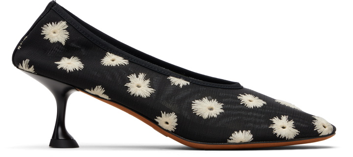 Photo: Proenza Schouler Black Tee Embroidered Pump Heels