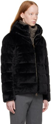 Herno Black Lady Faux-Fur Down Jacket