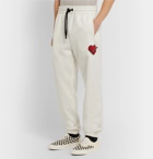 Palm Angels - Pin My Heart Appliquéd Loopback Cotton-Jersey Sweatpants - White