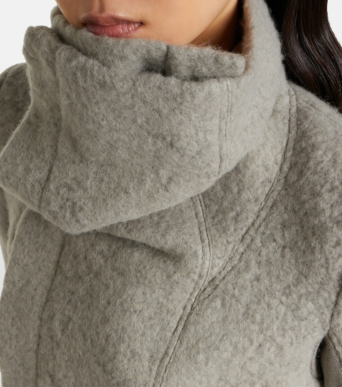 Rick Owens Asymmetric alpaca and wool-blend jacket