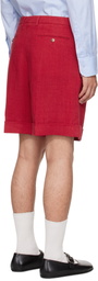 Valentino Red Linen Bermuda Shorts