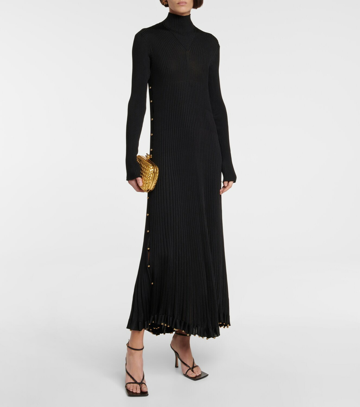 Bottega Veneta - Knot metallic leather clutch