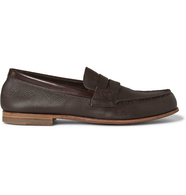 Photo: J.M. Weston - 281 Le Moc Grained-Leather Loafers - Chocolate