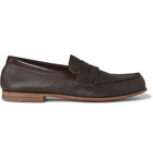 J.M. Weston - 281 Le Moc Grained-Leather Loafers - Chocolate