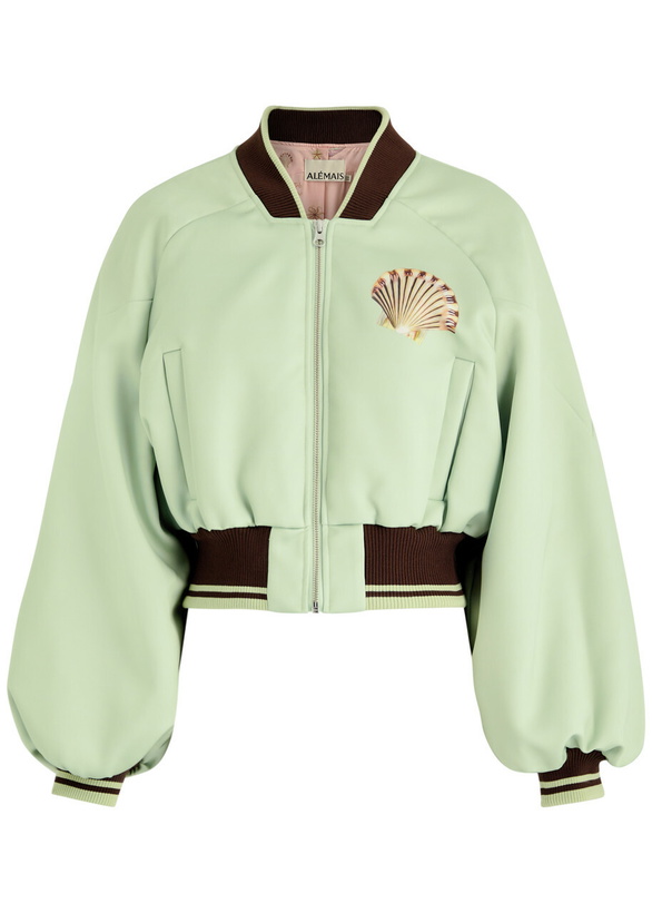 Photo: Alemais Opal Printed Satin Bomber Jacket Mint
