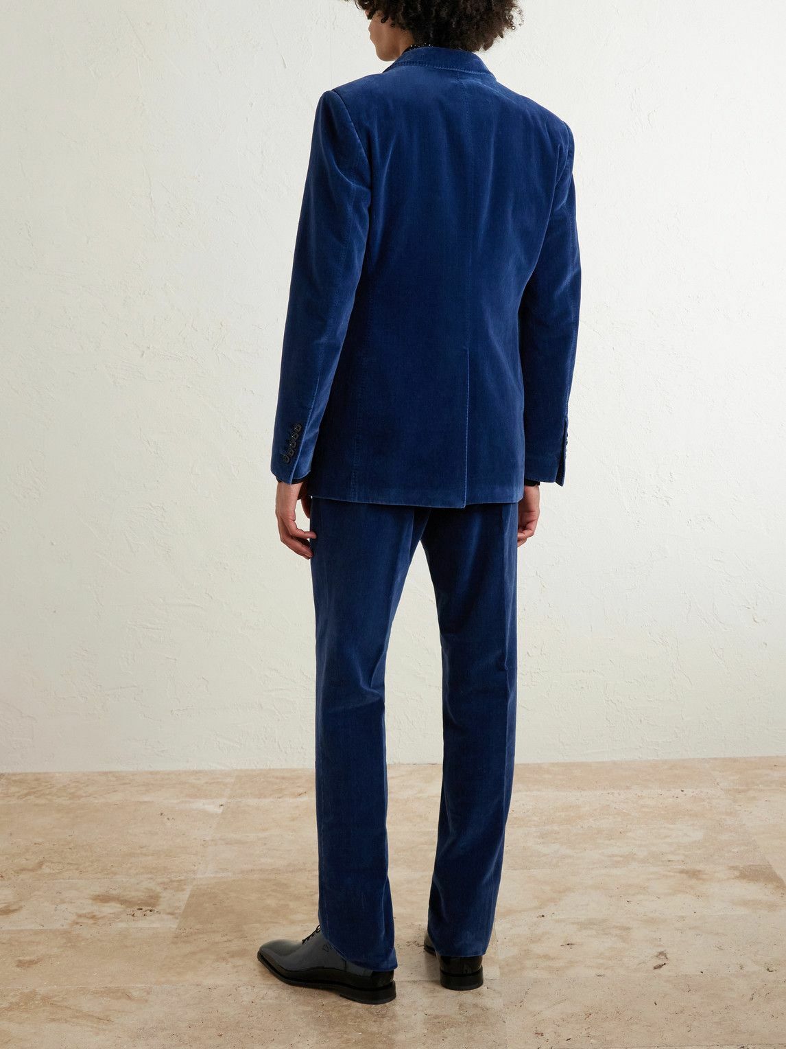 TOM FORD - Cotton-Velvet Tuxedo Jacket - Blue