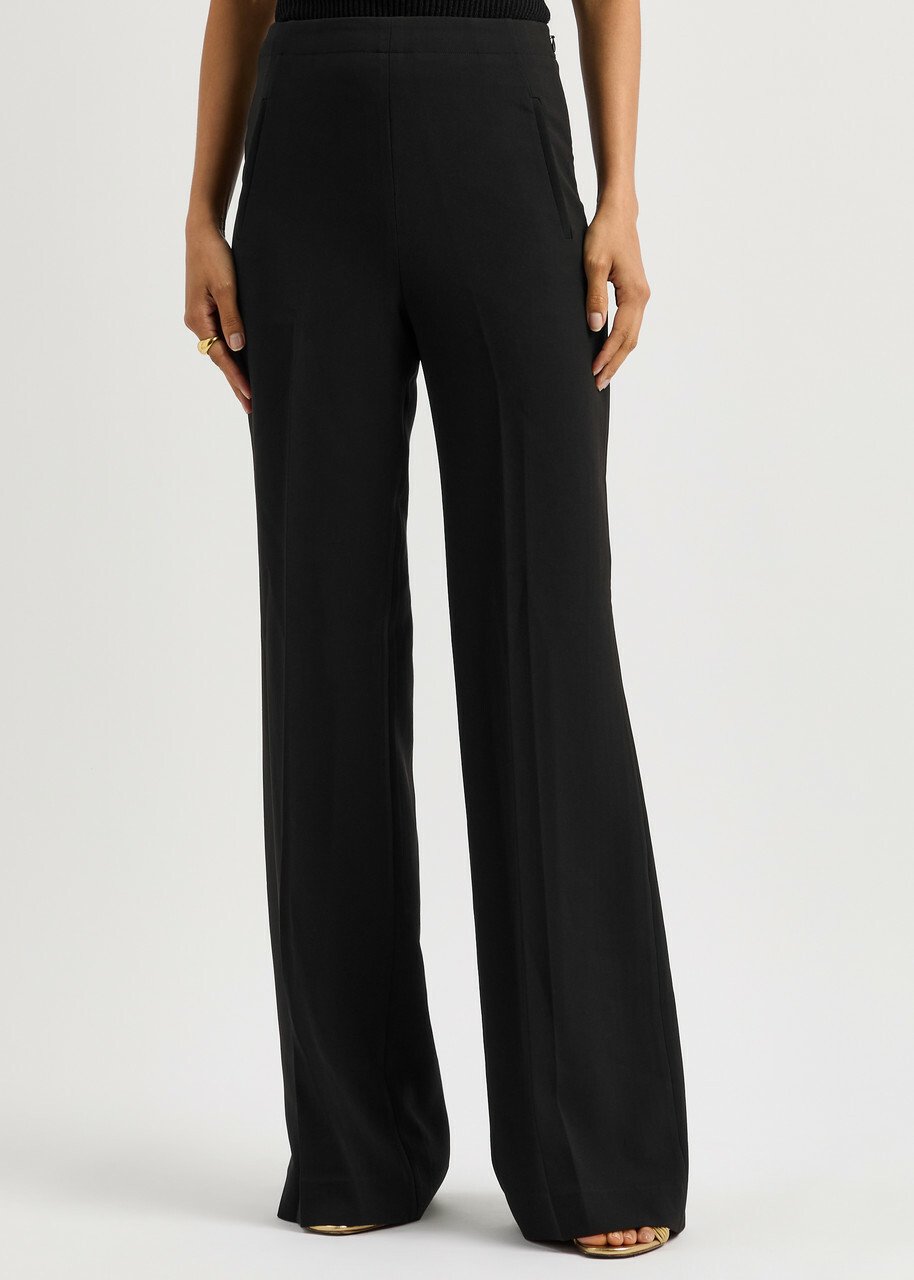 Roland Mouret Wide-leg Stretch-cady Trousers Black