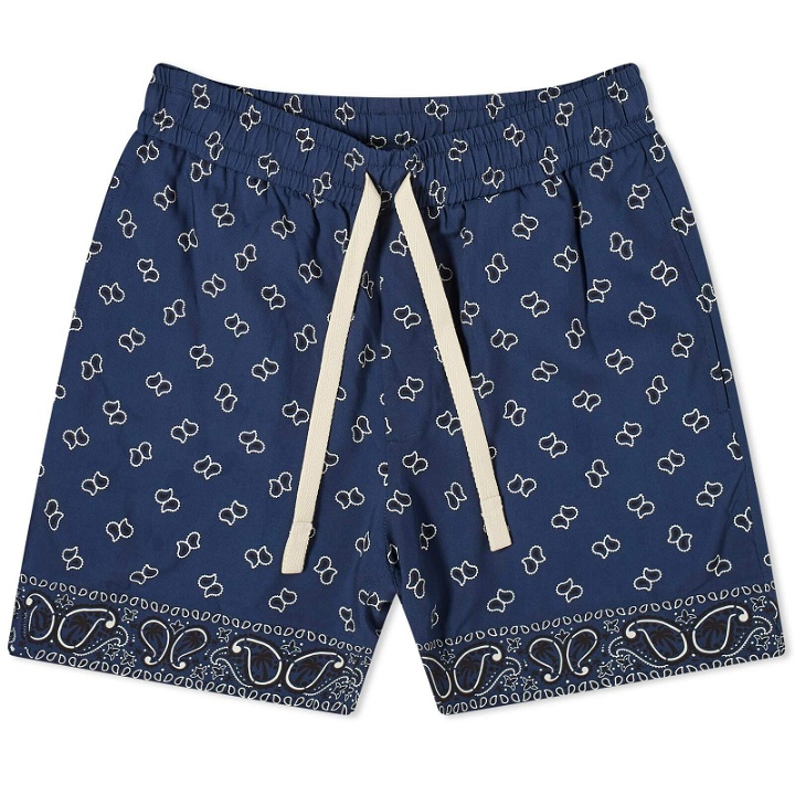 Photo: Palm Angels Men's Paisley Shorts in Navy Blue