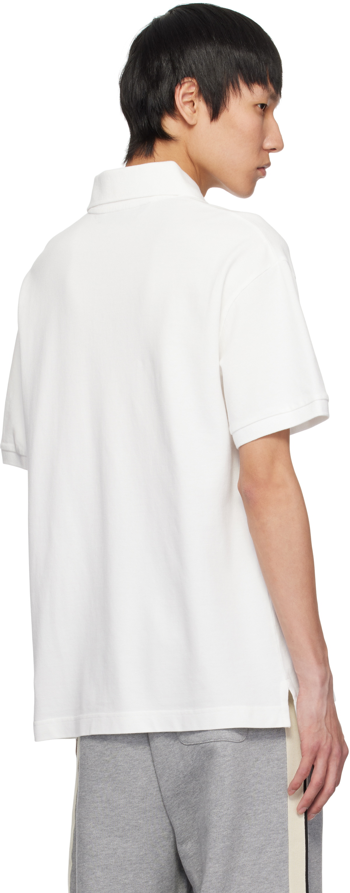 Palm Angels White Curved Logo Polo