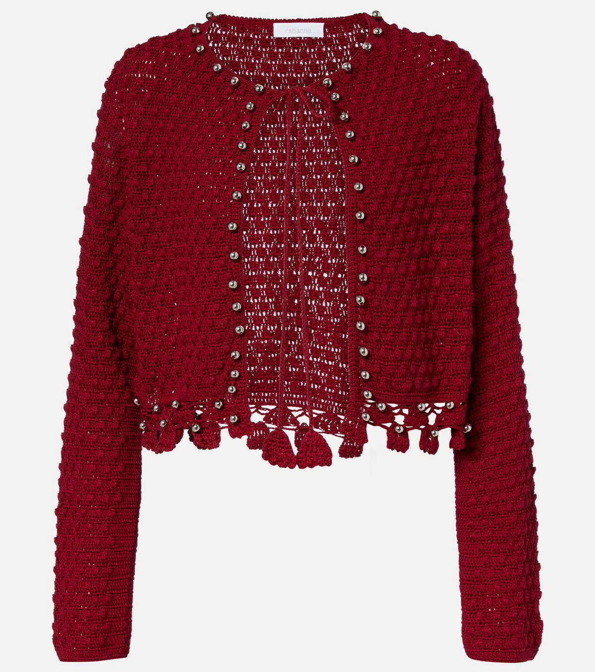 Rabanne Studded crochet cotton cardigan