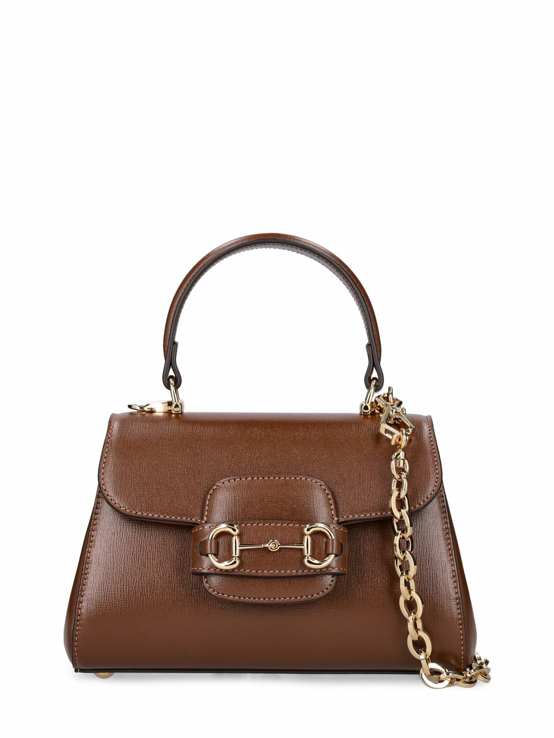GUCCI - 1955 Horsebit Leather Top Handle Bag
