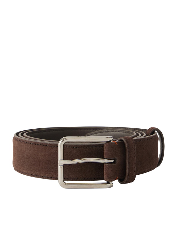 Photo: Loro Piana - Monterey 3.2cm Suede Belt - Brown