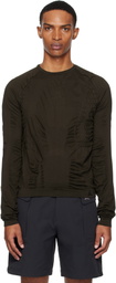 ROA Brown 3D Knit Long Sleeve Sweater