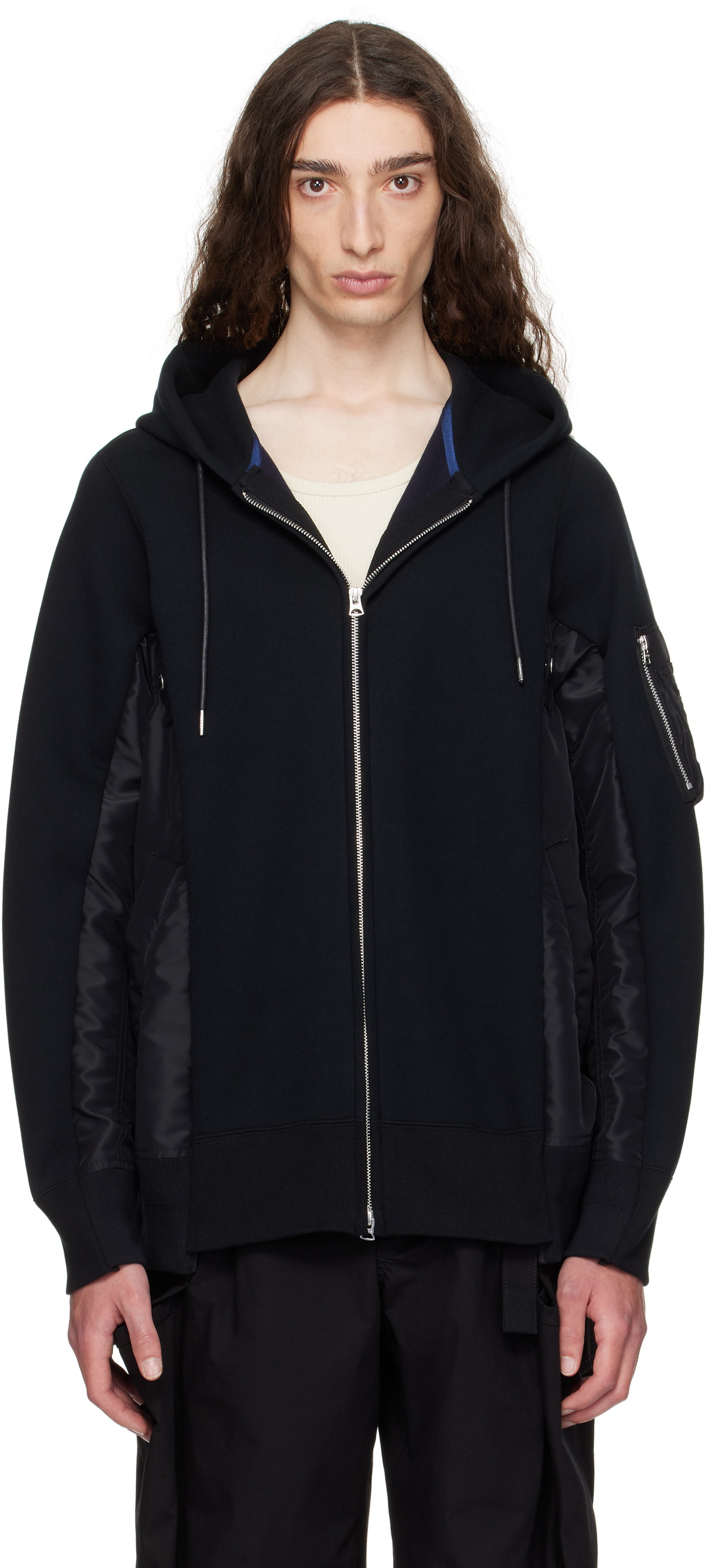 Sacai  フーディ sacai Black Raglan Hoodie Sacai