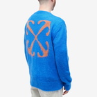 Off-White Men's Mohair Arrow Crew Knit in Blue