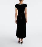 Rixo Clarice lace-trimmed velvet midi dress