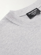 Balenciaga - Oversized Logo-Embroidered Cotton-Jersey T-Shirt - Gray