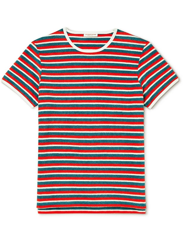 Photo: Orlebar Brown - Sammy Striped Cotton-Terry T-Shirt - Red