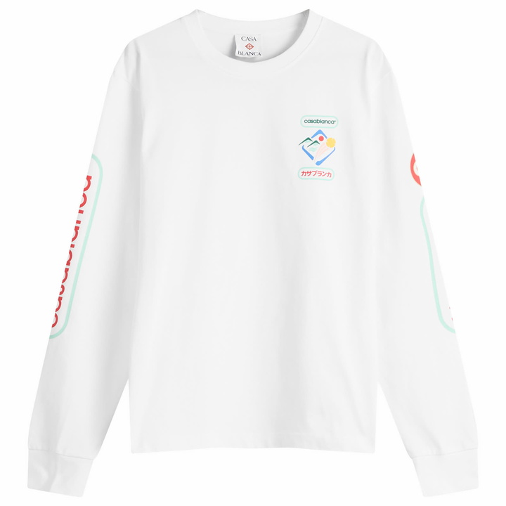 Photo: Casablanca Men's Fuji Dream Screen Printed Long Sleeve T-Shirt in White