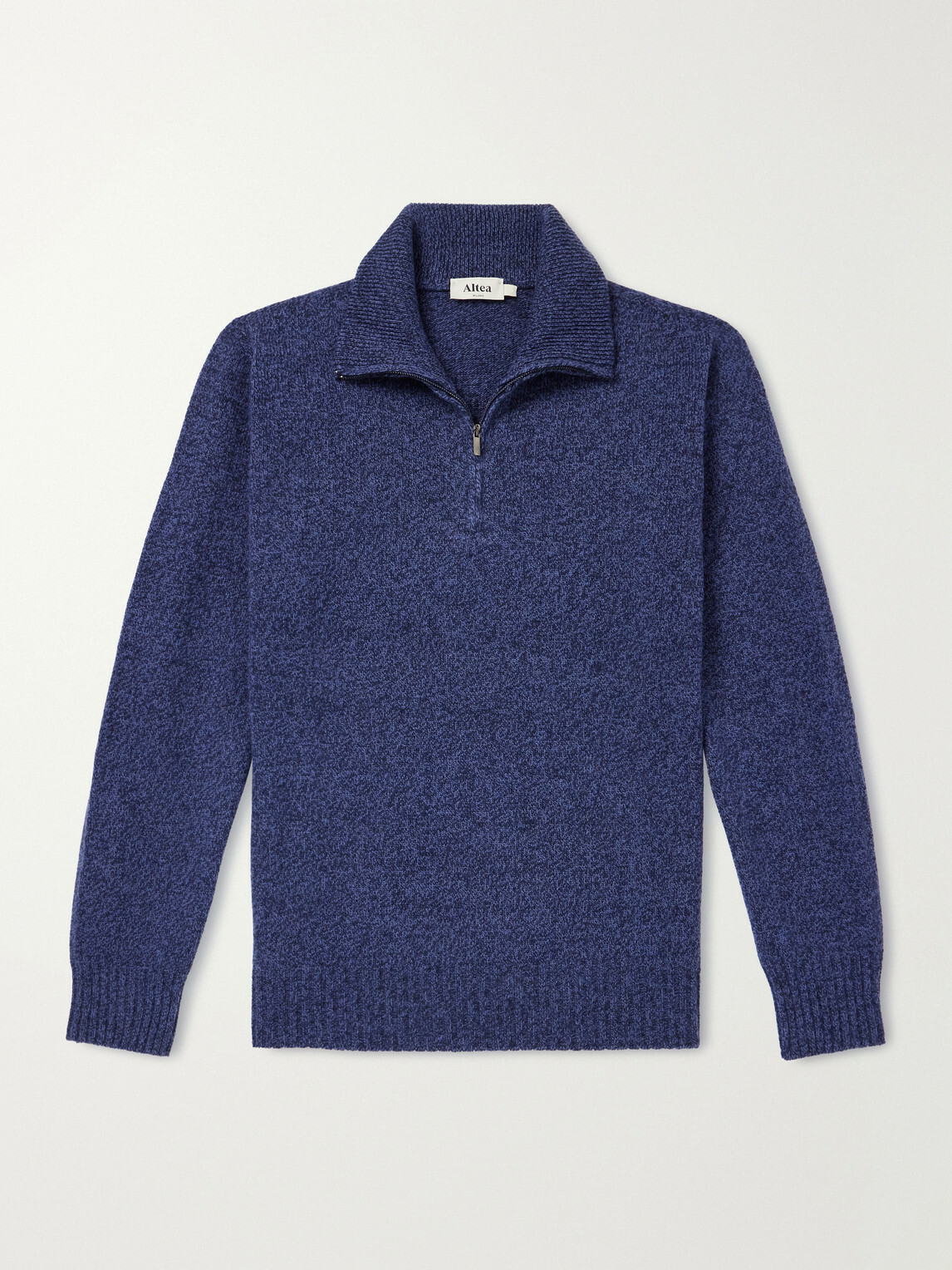 Altea - Wool and Cashmere-Blend Half-Zip Sweater - Blue
