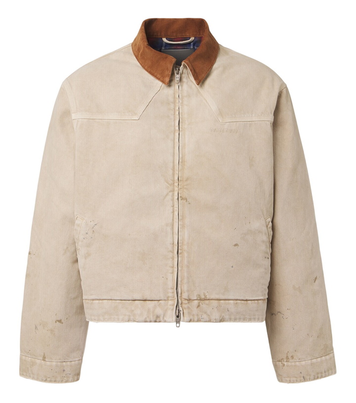 Photo: Balenciaga Corduroy-trimmed canvas blouson jacket