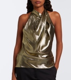 Balmain Draped halterneck silk-blend top