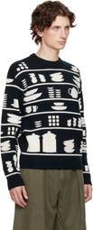 JW Anderson Black & White Crockery Jacquard Sweater