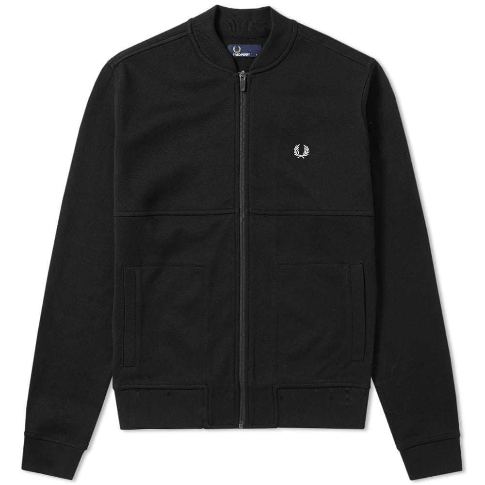 Fred Perry Pique Bomber Sweat Black