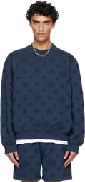 Casablanca Navy Applique Monogram Sweatshirt