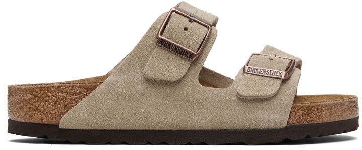 Photo: Birkenstock Taupe Regular Arizona Suede Leather Sandals