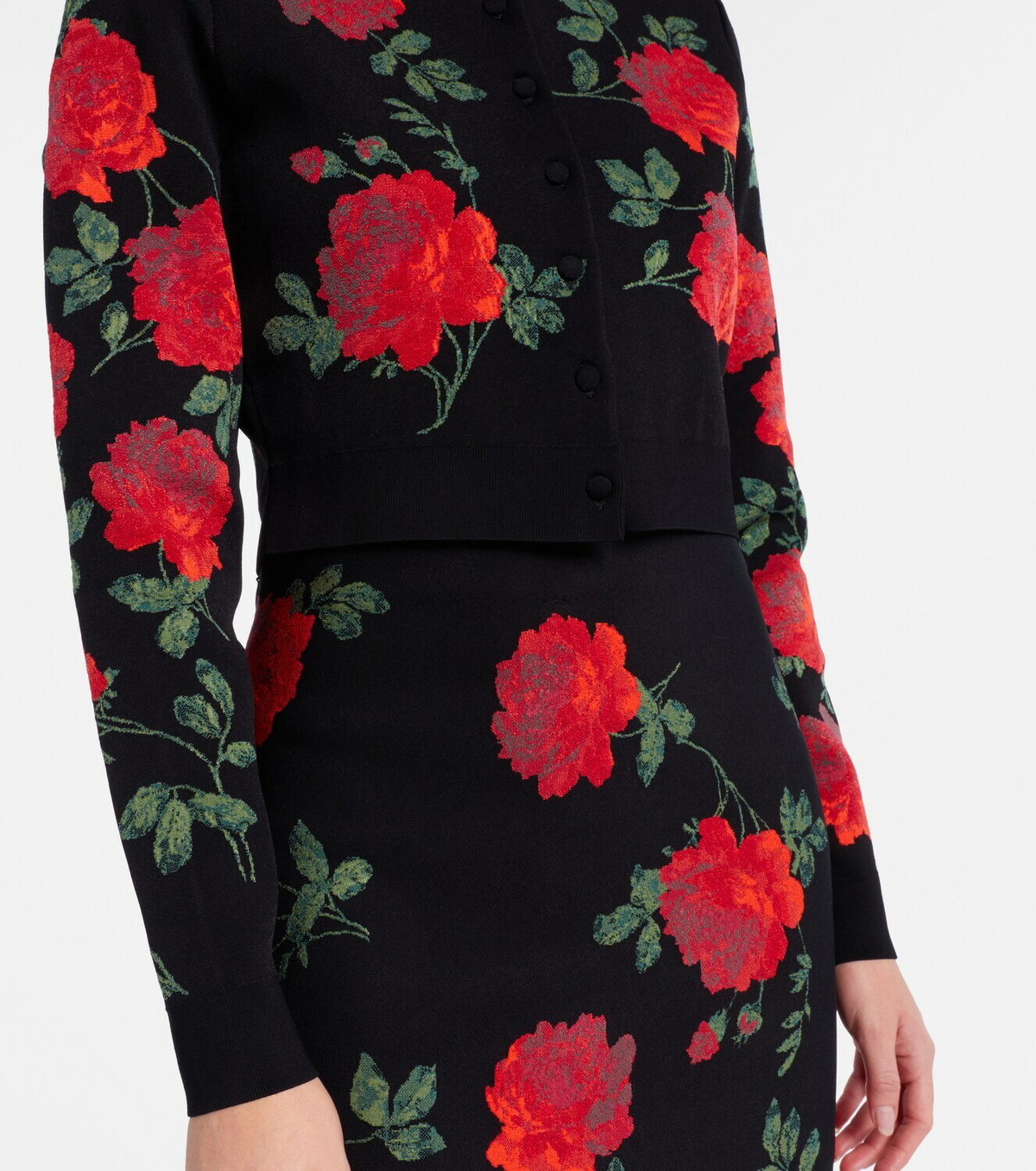 Carolina Herrera Floral cropped jacquard cardigan