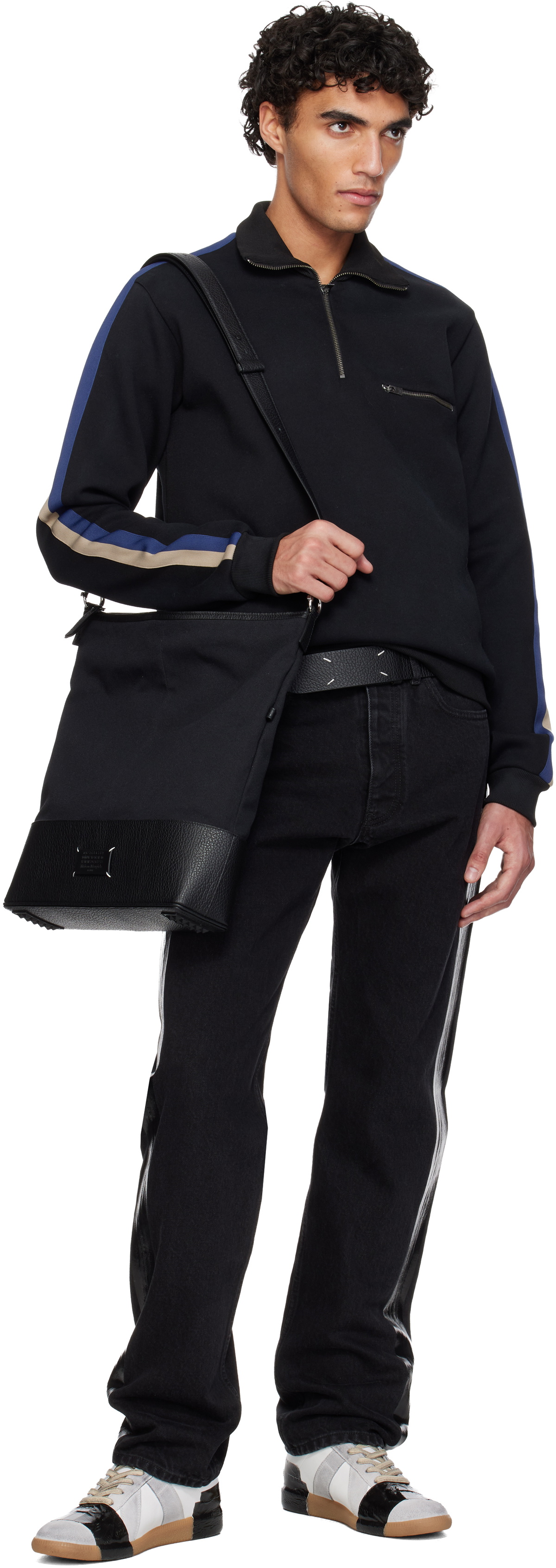 Maison Margiela Black Four Stitches Belt